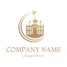 Resort Logo Grand Hotel and Airplane logo design
