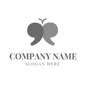 Symmetrical Logos Gray and Black Quote logo design
