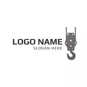 Construction Logo Gray and White Crane logo design