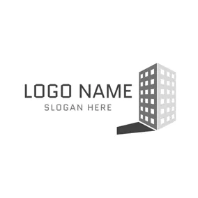 Contractor Logo Gray and White Mansion logo design
