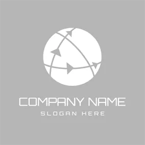 Environment & Green Logo Gray Arrow and White Earth logo design