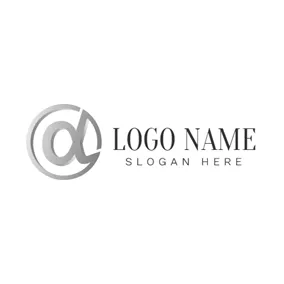 Alpha Logo Gray Circle and Alpha Symbol logo design