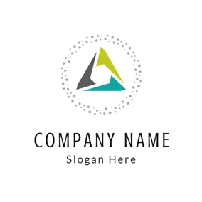 Abstract Logo Gray Circle and Combined Triangle logo design