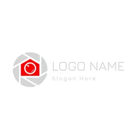 Art - Gray Circle  & Red Camera logo design