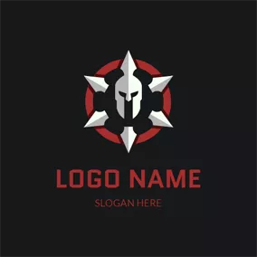 Gaming - Gray Helmet & Barbarian Knight logo design
