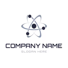 Science & Technology Logo Gray Orbit and Black Atom logo design