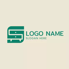 Life Logo Green and Beige Cabinet logo design