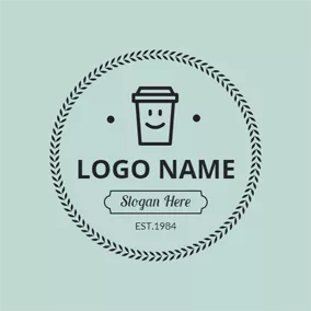 Coffee Logo Green and Black Coffee Cup logo design