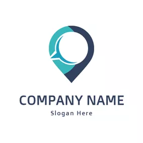 Point Logo Green and Black Map Icon logo design