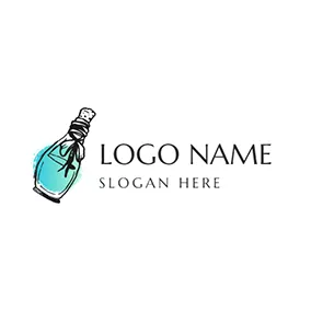Fashion & Beauty Logo Green and Black Perfume Bottle logo design