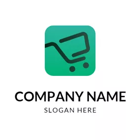 Cart Logo Green and Black Shopping Cart logo design