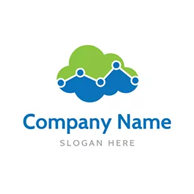 Dot Logo Green and Blue Cloud logo design