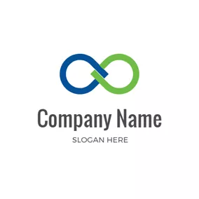 Unendlich Logo Green and Blue Infinity logo design