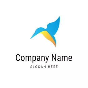 翠鳥logo Green and Blue Kingfisher logo design