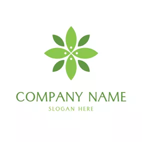 Spring Logo Green and Blue Leaf Icon logo design