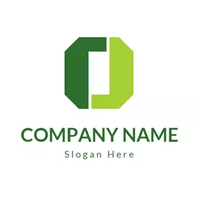 Symmetrical Logos Green and Blue Number logo design