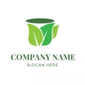 Healthy Food Logo Green and Blue Tea Cup logo design