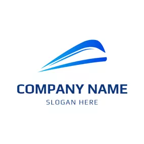 Transportation Logo Green and Blue Train logo design