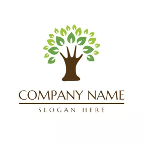 Spring Logo Green and Brown Tree logo design