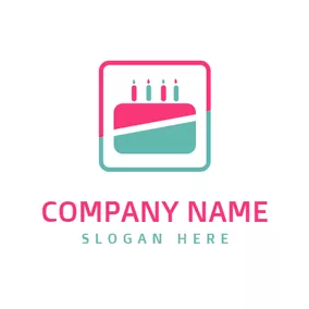 Bakery Logo Green and Pink Birthday Cake logo design