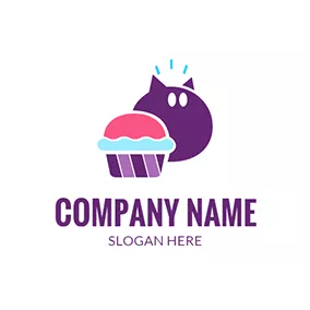 Bakery Logo Green and Red Cupcake logo design