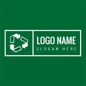 Environment & Green Logo Green and White Arrow logo design