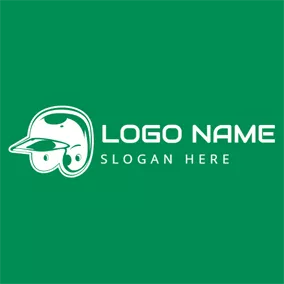 Cap Logo Green and White Baseball Cap logo design