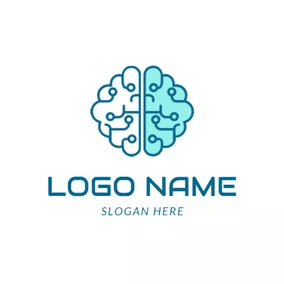 Genius Logo Green and White Brain logo design