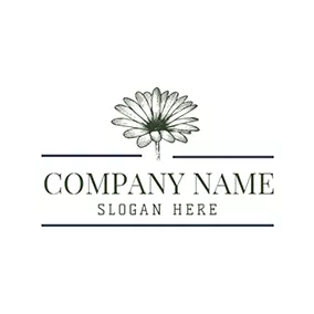 Plant Logo Green and White Daisy Icon logo design