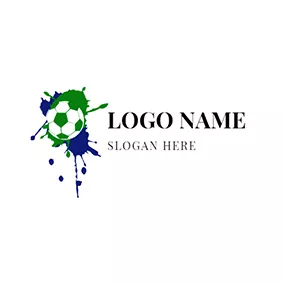 Ink Logo Green and White Football Icon logo design