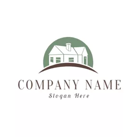 Shelter Logo Green and White House logo design