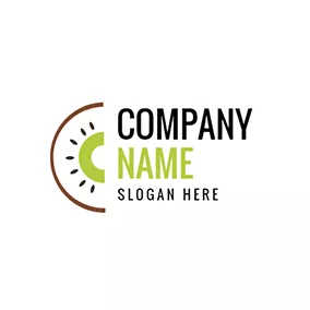 Kiwi Logo Green and White Kiwi Piece logo design