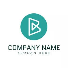 Letter Logo Green and White Letter B logo design