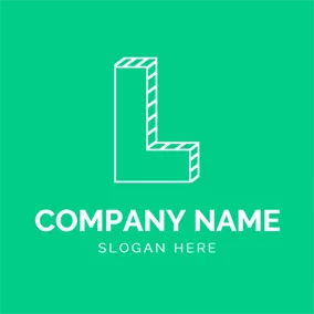 Letter Logo Green and White Letter L logo design