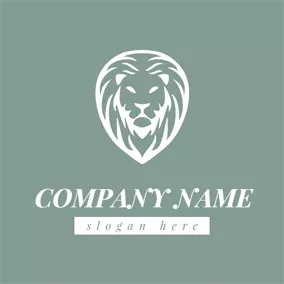 Predator Logo Green and White Lion Face logo design