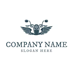 Motorcycle Logo Green and White Motorcycle Head logo design