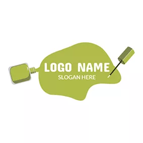 Nails Logo Green and White Nail Polish logo design