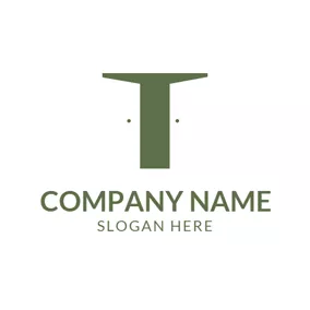 Tロゴ Green and White Opened Door logo design