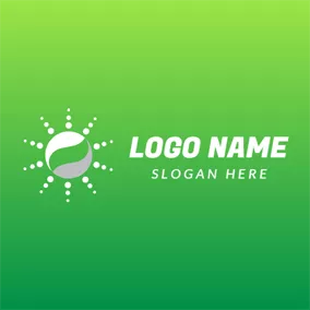 Dot Logo Green and White Shiny Globe logo design