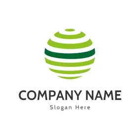 Company & Organization Logo Green and White Stripe Sphere logo design