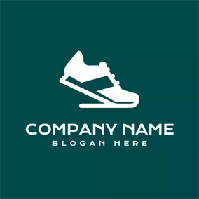 时尚品牌Logo Green and White Track Shoe logo design