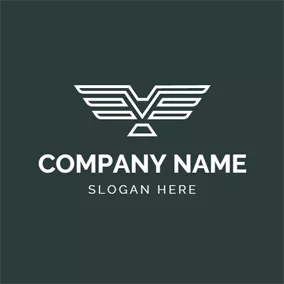 Brand Logo Green and White Wing logo design