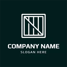 Storage Logo Green and White Wooden Container logo design