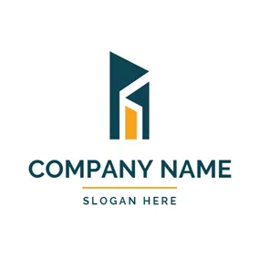 ドア　ロゴ Green and Yellow House and Door logo design