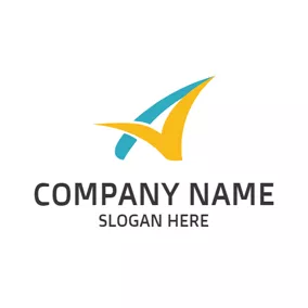 Letter Logo Green and Yellow Letter A logo design