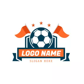 Club Logo Green Badge and Flagged Football logo design