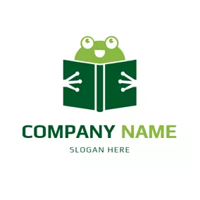 Foot Logo Green Book and Frog logo design