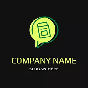 Art - Green Book  & Yellow Bubble logo design