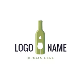 Bottle Logo Green Bottle and White Glass logo design