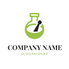 Apotheke Logo Green Bowl and Black Pestle logo design
